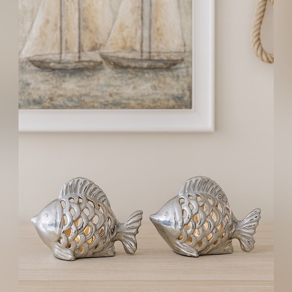 Other - Silver Fish Tea light Candle Holders